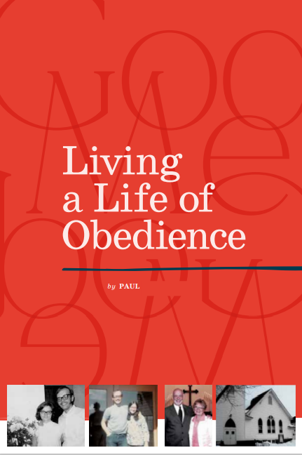 Living a Life of Obedience book cover created by Circa Legacy for a man diagnosed with dementia.