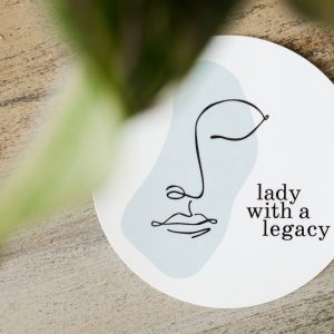 Lady with a Legacy round sticker from Circa Legacy